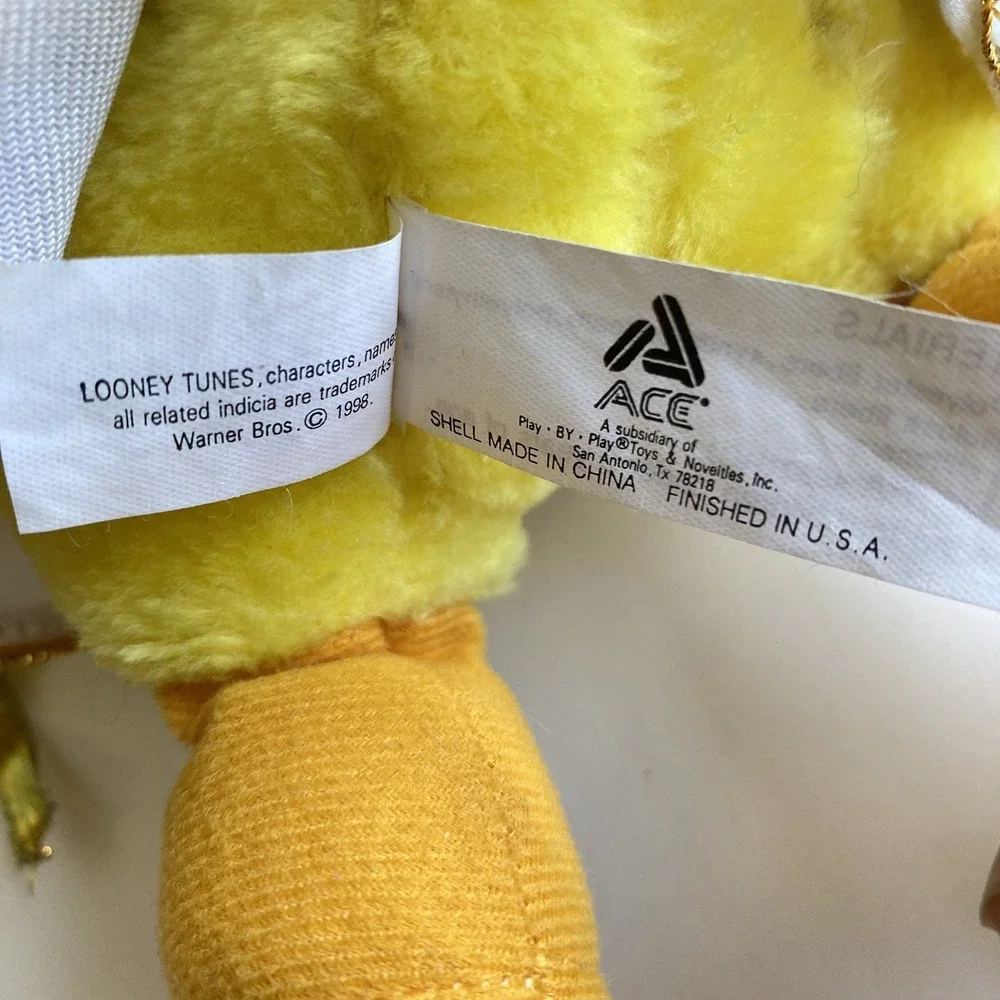 Vintage‎ Tweety Bird Angel Plush Looney Tunes 1998 Ace Gold White 12